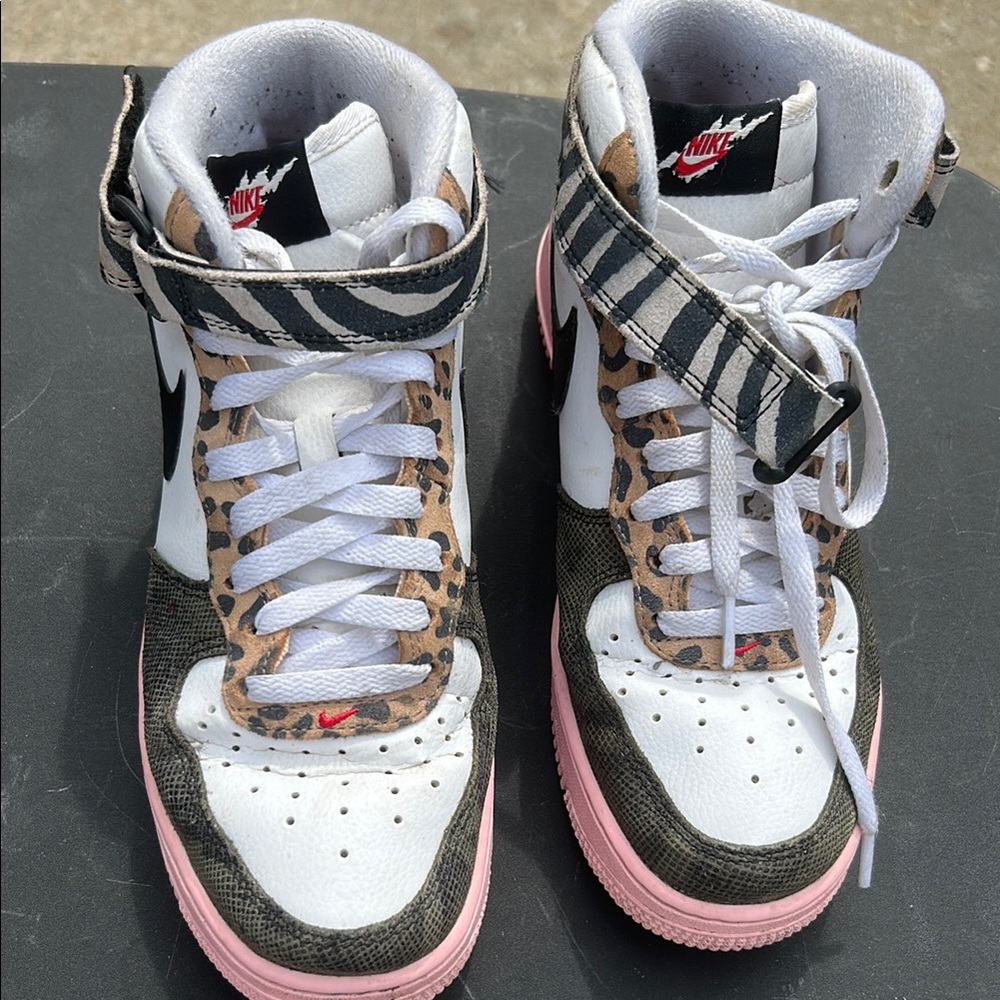 Nike White and Black High-Top Sneakers